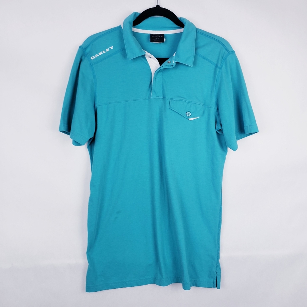 Oakley mens polo shirt Blue Turquoise size Small